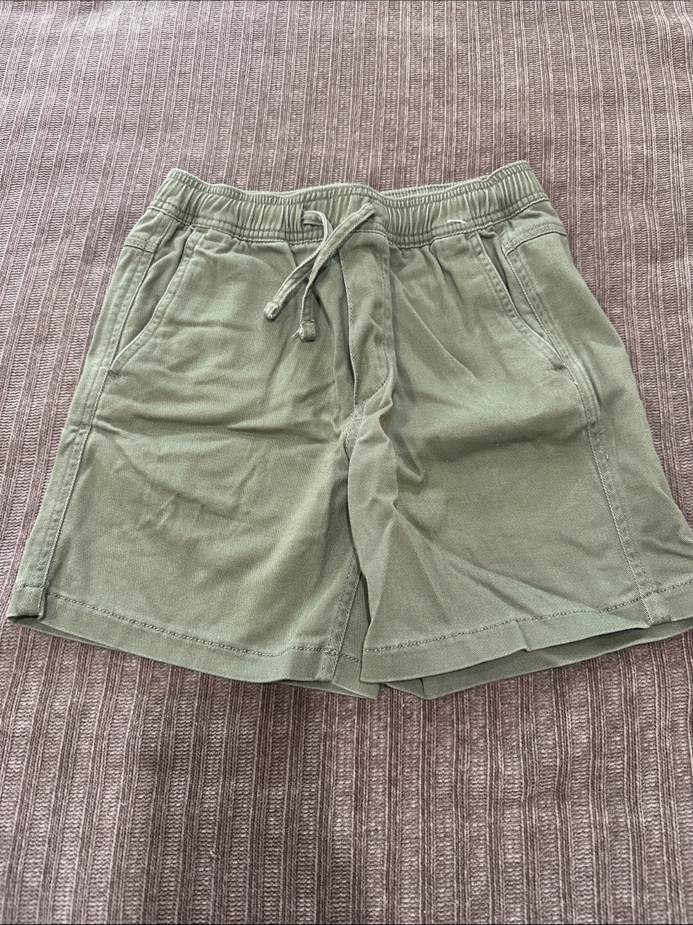 Boys Abercrombie Olive Green Drawstring Casual Shorts